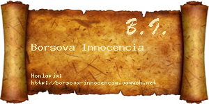 Borsova Innocencia névjegykártya